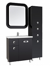 Водолей Мебель для ванной "Арнелла 80" напольная черная – фотография-2
